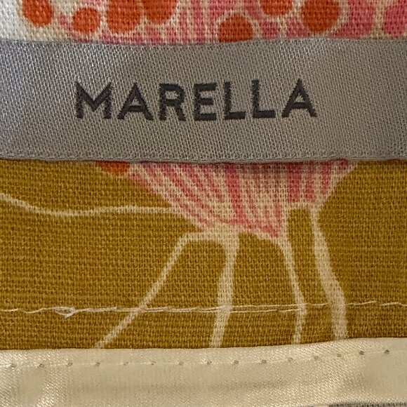 Marella tropical floral print cotton pants Sz 2 pockets - Picture 13 of 14